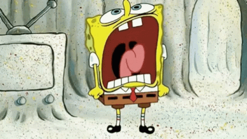 A Cartoon Of Spongebob With His Mouth Open GIF
