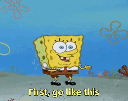 A Cartoon Of Spongebob With The Words Bring It Around Town Below Him GIF