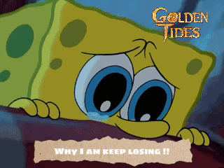A Cartoon Of Spongebob With The Words " Why I Am Keep Losing " Below Him GIF