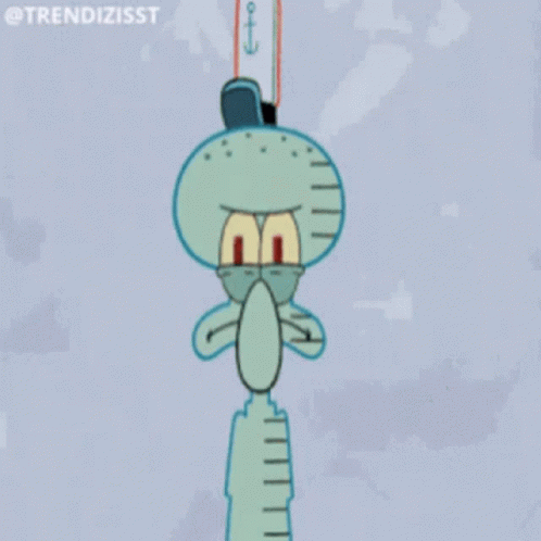 A Cartoon Of Squidward From Spongebob Squarepants Brushing His Hair GIF