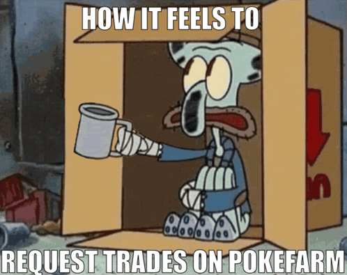 A Cartoon Of Squidward Sitting In A Cardboard Box Holding A Cup With The Caption " How It Feels " GIF