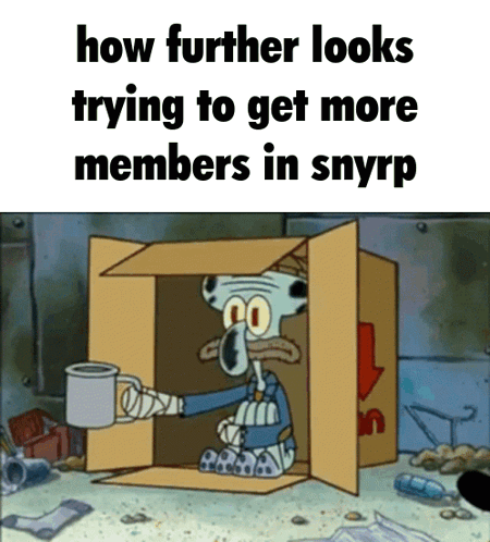 A Cartoon Of Squidward Sitting In A Cardboard Box With A Cup Of Coffee GIF
