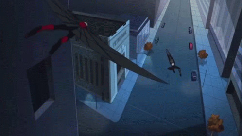 A Cartoon Of Superman And Spider-Man Fighting In A City GIF