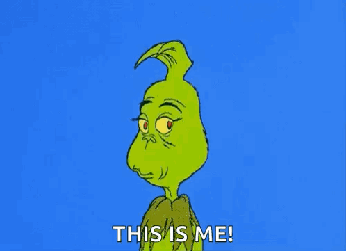 A Cartoon Of The Grinch Saying `` This Is Me '' . GIF