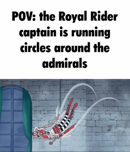 Cartoon Royal Rider Captain Running Circles GIF