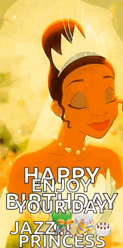 A Cartoon Of Tiana From The Princess And The Frog With A Crown On Her Head . GIF