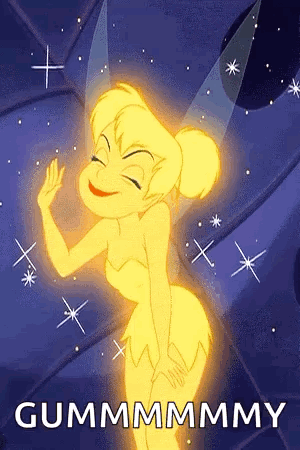 A Cartoon Of Tinkerbell From The Movie Tinkerbell Is Smiling And Waving Her Hand . GIF