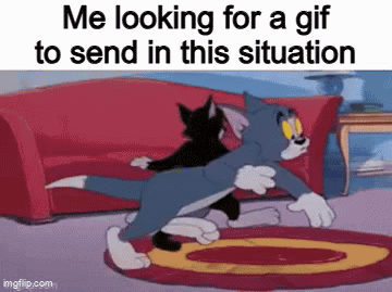 A Cartoon Of Tom And Jerry Hugging Each Other In A Living Room . GIF
