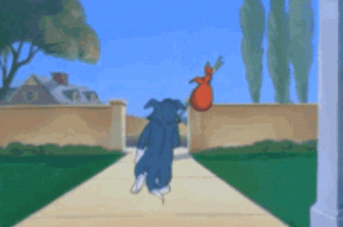 Tom And Jerry Walking Down Path GIF
