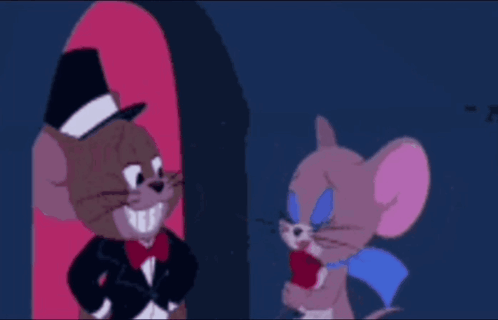 A Cartoon Of Tom And Jerry With The Words Hi Beautiful Below Them GIF