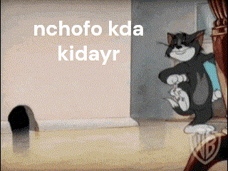 A Cartoon Of Tom And Jerry With The Words " Nchofo Kda Kidayr " Above Them GIF
