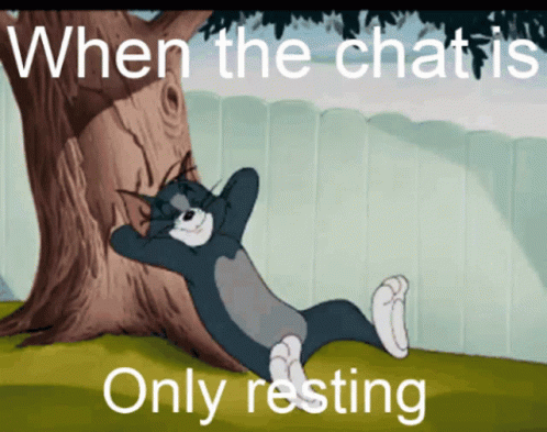 A Cartoon Of Tom Laying Under A Tree With A Caption That Says When The Chat Is Only Resting GIF