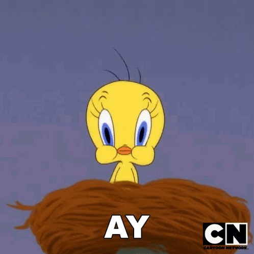 a cartoon of tweety saying no puedo creerlo cn