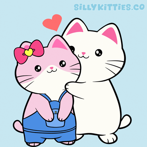 A Cartoon Of Two Cats With Sillykitties.co Written On The Top GIF