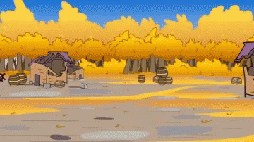 A Cartoon Of Two Dogs Hugging In A Field GIF