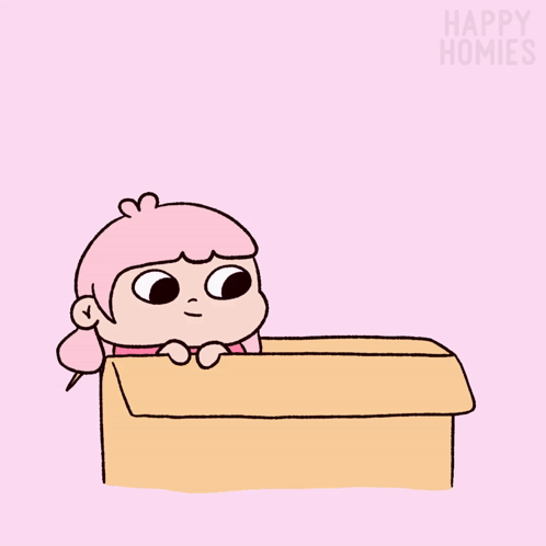 a cartoon of two girls in a box with the words happy homies on the bottom right