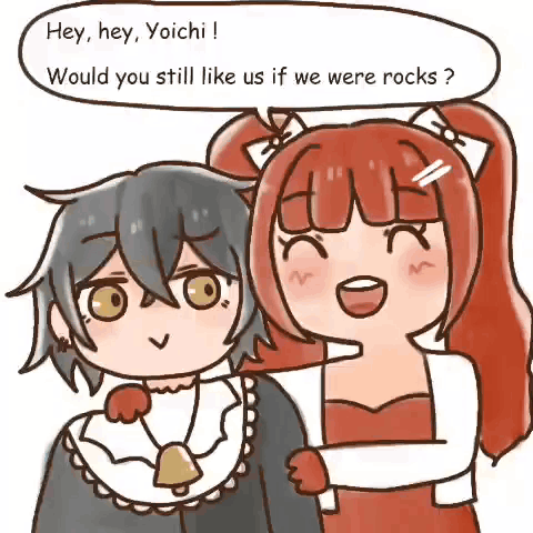 A Cartoon Of Two Girls Talking To Each Other . GIF
