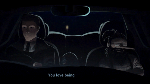 A Cartoon Of Two Men In A Car With The Words " I Reflect Upon My Mistakes Sometimes " At The Bottom GIF