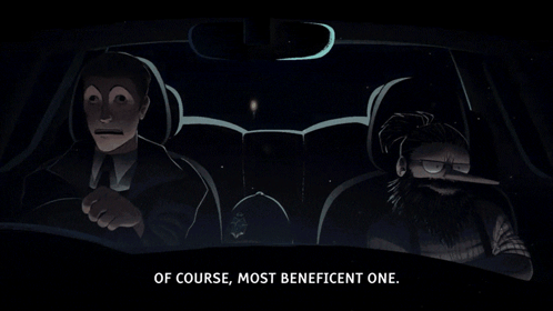 A Cartoon Of Two People In A Car With The Words Of Course Most Beneficial One Below Them GIF