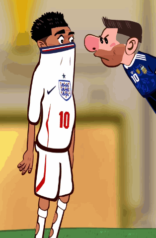 A Cartoon Of Two Soccer Players With One Wearing A Number 10 Jersey GIF
