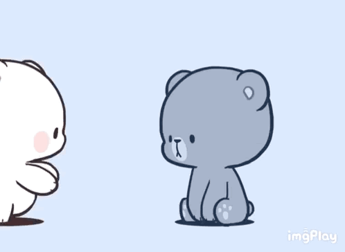 A Cartoon Of Two Teddy Bears Hugging Each Other . GIF