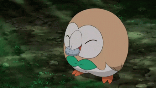 A Cartoon Owl With Its Eyes Closed And A Green Scarf Around It 'S Neck GIF