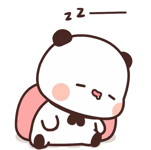 a cartoon panda bear is sleeping on a pillow with the letters zz above it