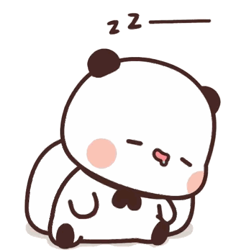 a cartoon panda bear is sleeping on its back with the letters zz above it .