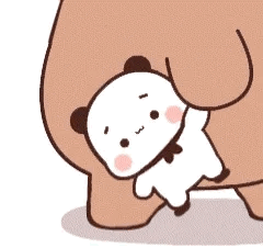 A Cartoon Panda Bear Is Standing Next To A Large Brown Bear . GIF