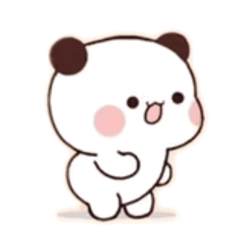 A Cartoon Panda Bear Is Standing On A Black Background And Making A Funny Face . GIF