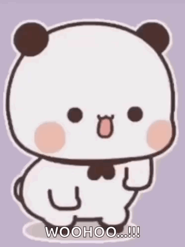 A Cartoon Panda Bear Is Standing On Its Hind Legs With A Bow Tie Around Its Neck . GIF