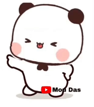 A Cartoon Panda Bear Is Standing With His Arms Outstretched And A Youtube Logo In The Corner . GIF
