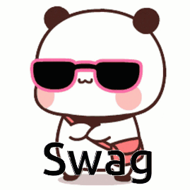 A Cartoon Panda Bear Wearing Sunglasses And The Word Swag On The Bottom GIF