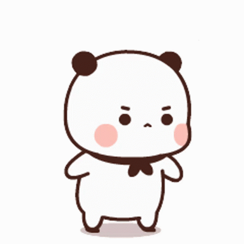 A Cartoon Panda Bear With A Bow Tie Is Standing On Its Hind Legs And Looking Angry . GIF
