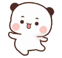a cartoon panda bear with a heart on his chest