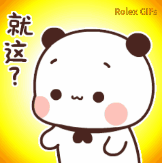 A Cartoon Panda Bear With A Yellow Background And Rolex Gifs GIF