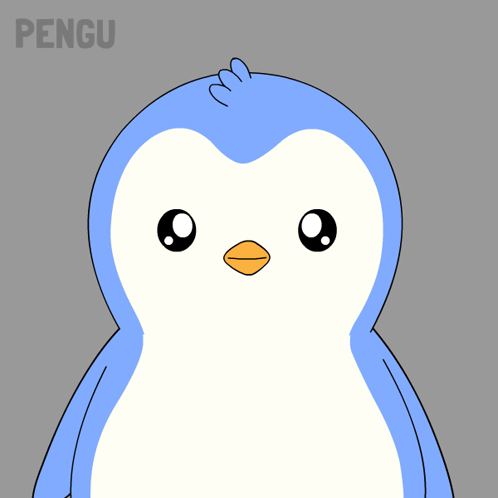 A Cartoon Penguin Giving A Thumbs Up With The Word Pengu Behind It GIF