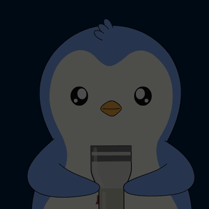 A Cartoon Penguin Is Holding A Flashlight In Its Paws GIF
