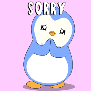 Cartoon Penguin Saying Sorry With Sad Face GIF