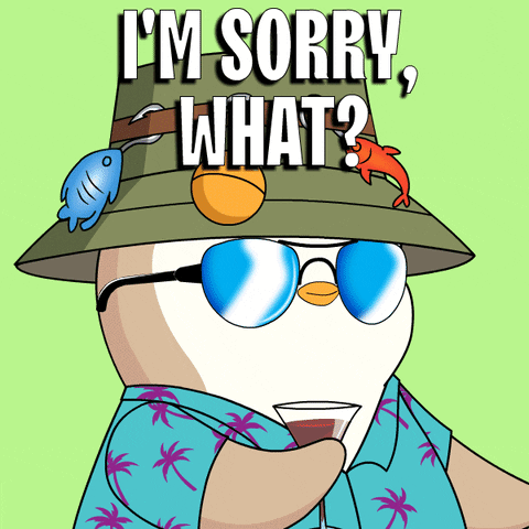 A Cartoon Penguin Wearing A Hat And Sunglasses Says " I 'M Sorry What " GIF