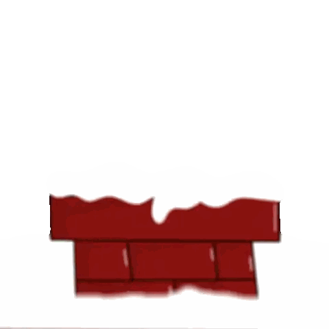 a cartoon penguin wearing a santa hat and sunglasses is coming out of a chimney
