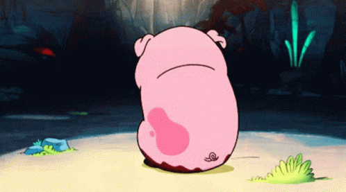 A Cartoon Pig Has A Swirl On Its Back GIF