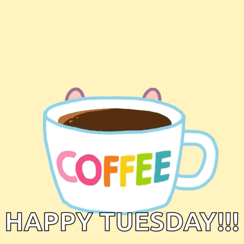 A Cartoon Pig Is Sitting In A Cup Of Coffee GIF