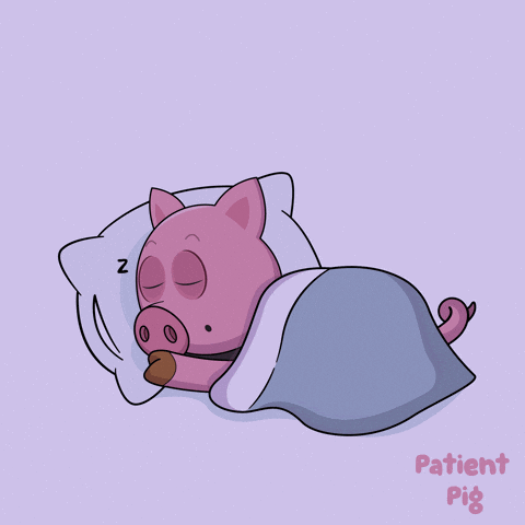 A Cartoon Pig Is Sleeping Under A Blanket GIF