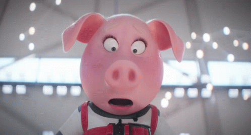 A Cartoon Pig With A Shocked Look On Her Face GIF