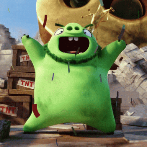 Cartoon Pig With TNT Sign Behind GIF