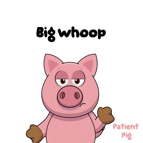 A Cartoon Pig With Big Whoop Written On The Bottom GIF