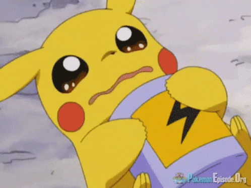 A Cartoon Pikachu Is Holding A Purple Lightning Bolt In Its Mouth . GIF