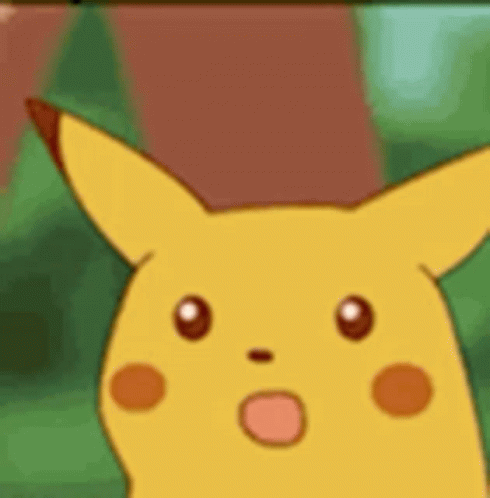 A Cartoon Pikachu With A Surprised Look On His Face . GIF