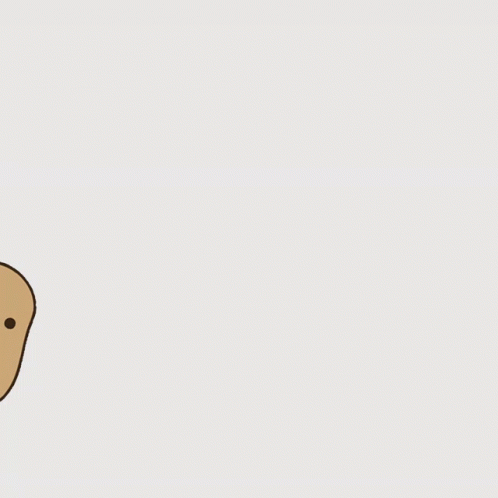 A Cartoon Potato With A Speech Bubble That Says I Here GIF
